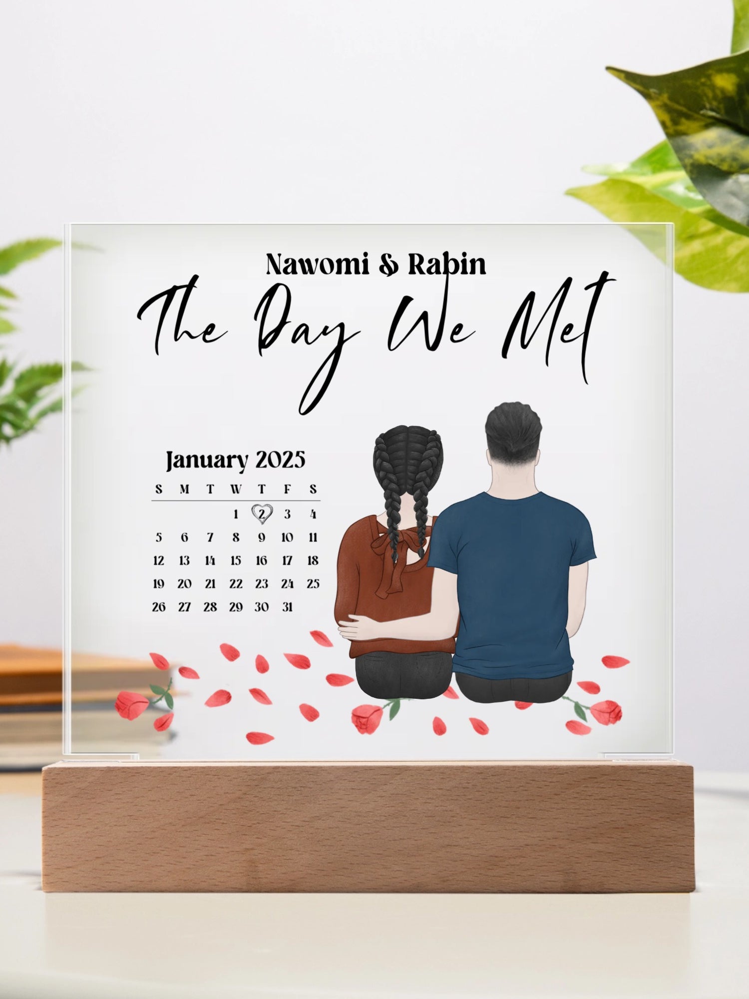 Customily Acrylic Square Plaque, Calendar