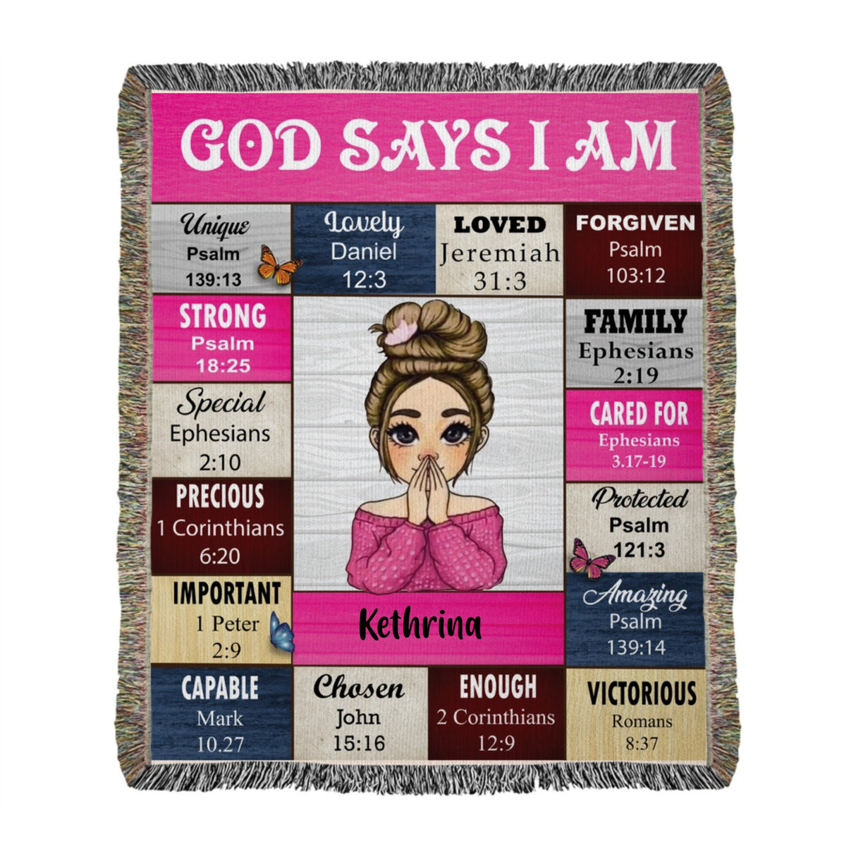 Heirloom Artwork Woven Blanket (Portrait), Customizable Picture, Gift for daughter or self.