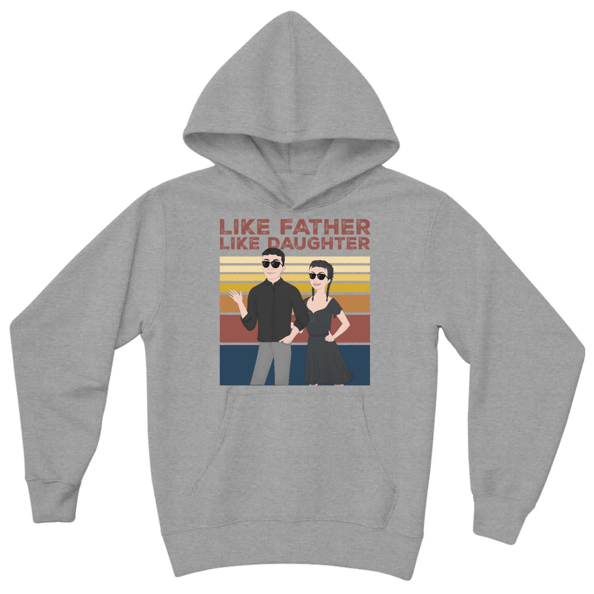 Bella + Canvas 3719Y Unisex Youth Pullover Hoodie Front Print, Gift for Father or Daughter, Customize with your clip art