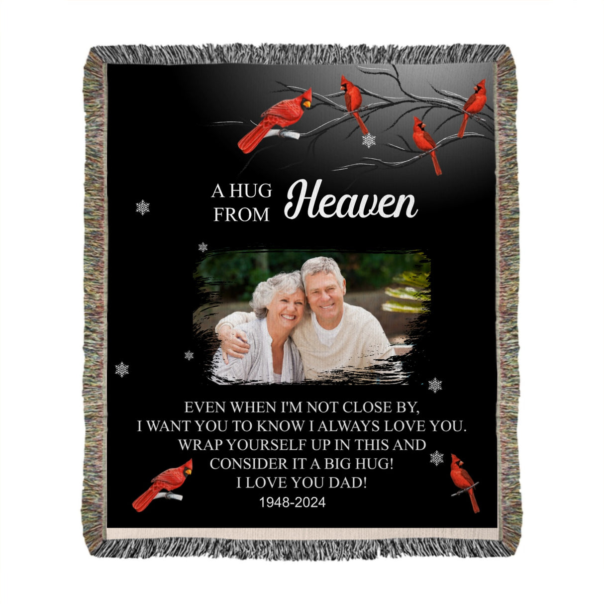 Heirloom Artwork Woven Blanket (Portrait), Hug from Heaven, Customize with picture