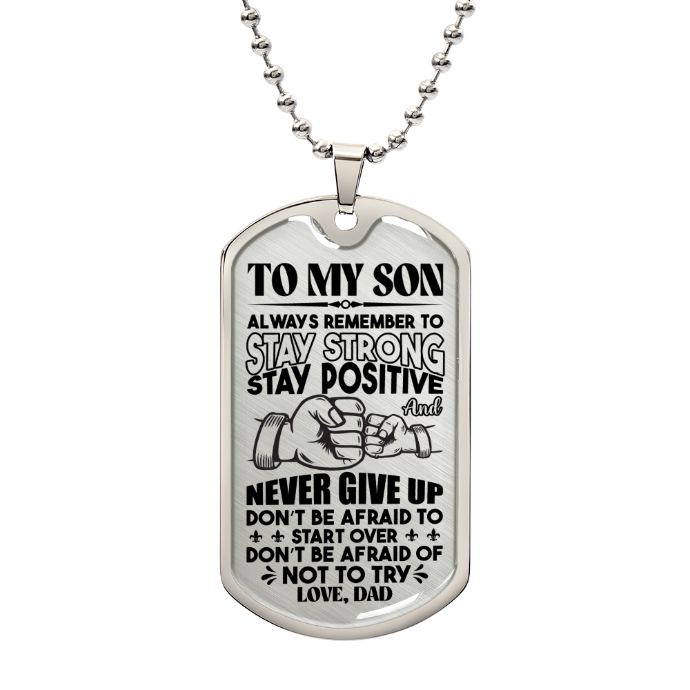 Luxury Graphic Dog Tag Necklace For Son