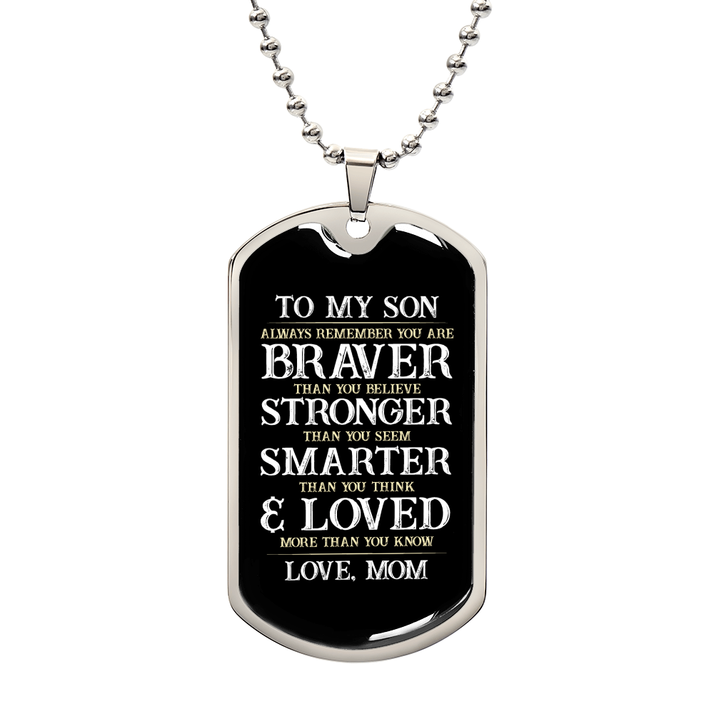 Luxury Graphic Dog Tag Necklace For Son
