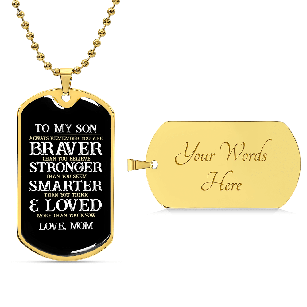 Luxury Graphic Dog Tag Necklace For Son