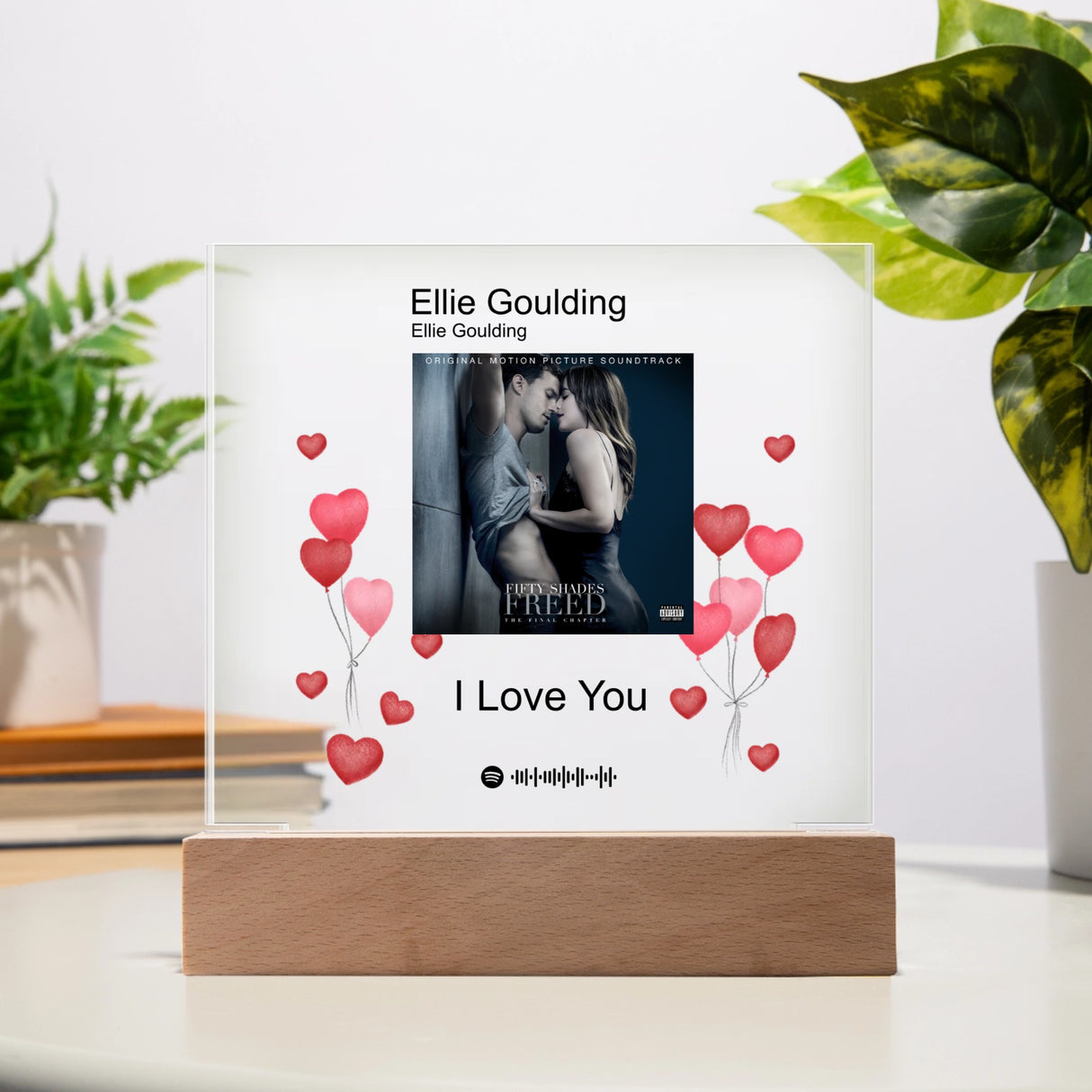 Acrylic Square Plaque, Keepsake gift with your custom picture and favorite Song.