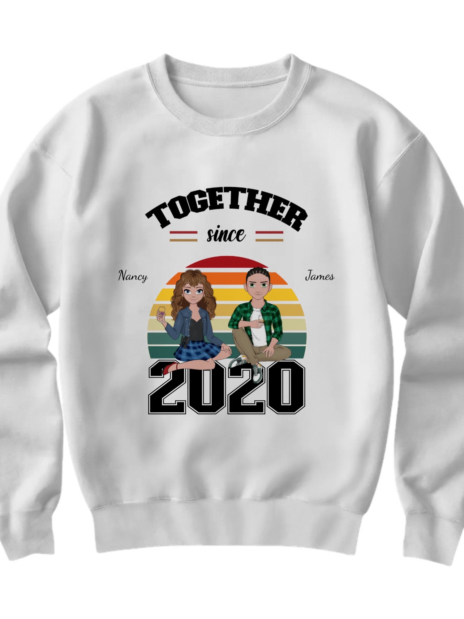 Gildan 18000 Unisex Crewneck Sweatshirt Front Print, Customize with your picture, Romantic Gift.