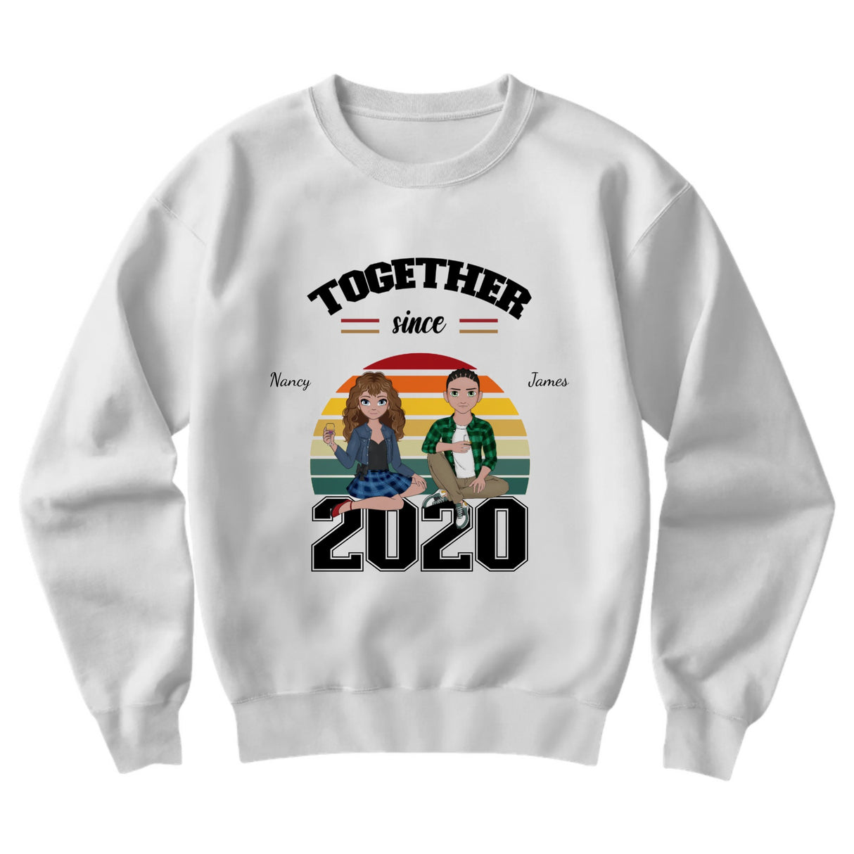 Gildan 18000 Unisex Crewneck Sweatshirt Front Print, Customize with your picture, Romantic Gift.