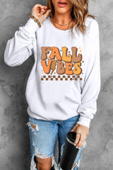 Letter Graphic Round Neck Long Sleeve Sweatshirt