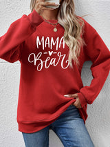 Letter Graphic Round Neck Long Sleeve Sweatshirt