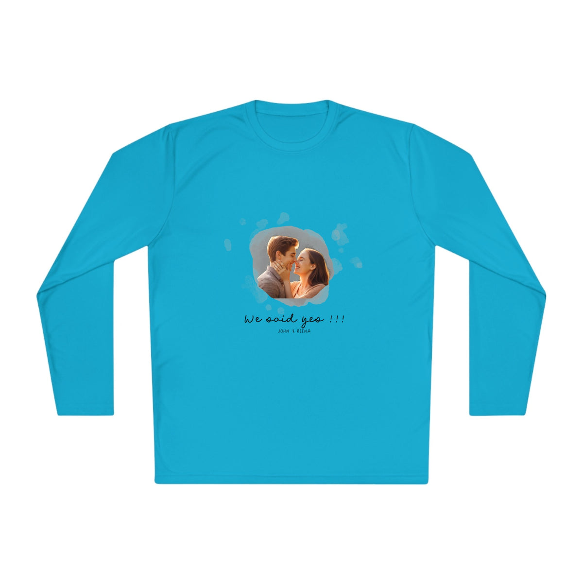 Unisex Lightweight Long Sleeve Tee, We said Yea!! , upload your picture and date