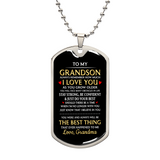 Luxury Graphic Dog Tag Necklace For Grandson