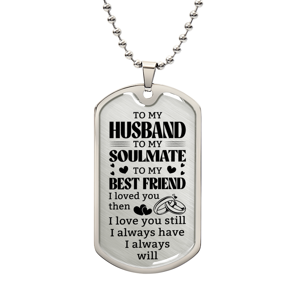 Luxury Graphic Dog Tag Necklace For Husband