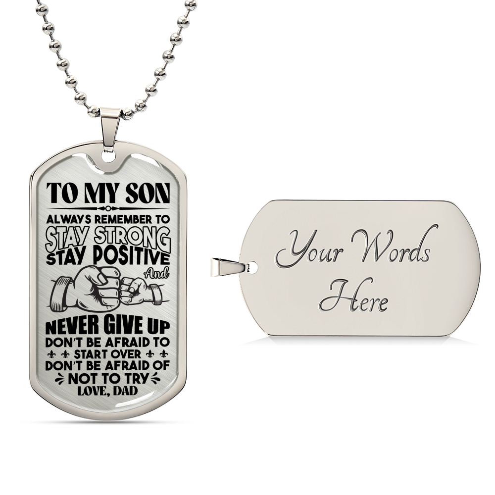 Luxury Graphic Dog Tag Necklace For Son