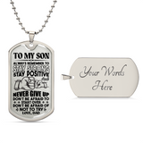 Luxury Graphic Dog Tag Necklace For Son