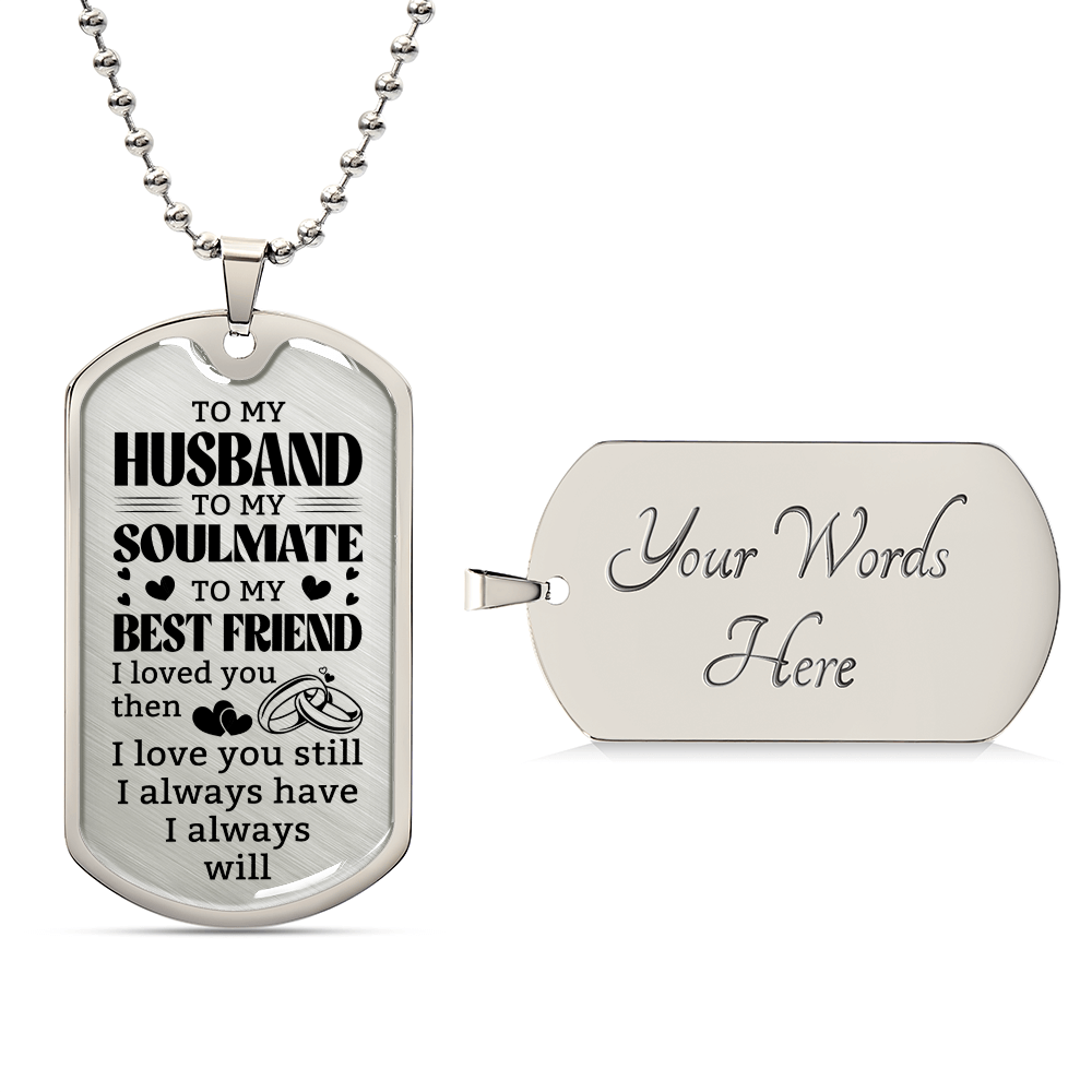 Luxury Graphic Dog Tag Necklace For Husband