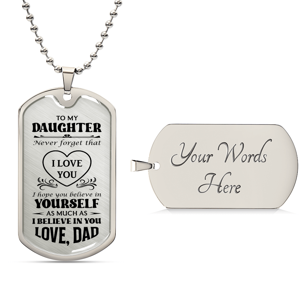 Luxury Graphic Dog Tag Necklace For Daughter