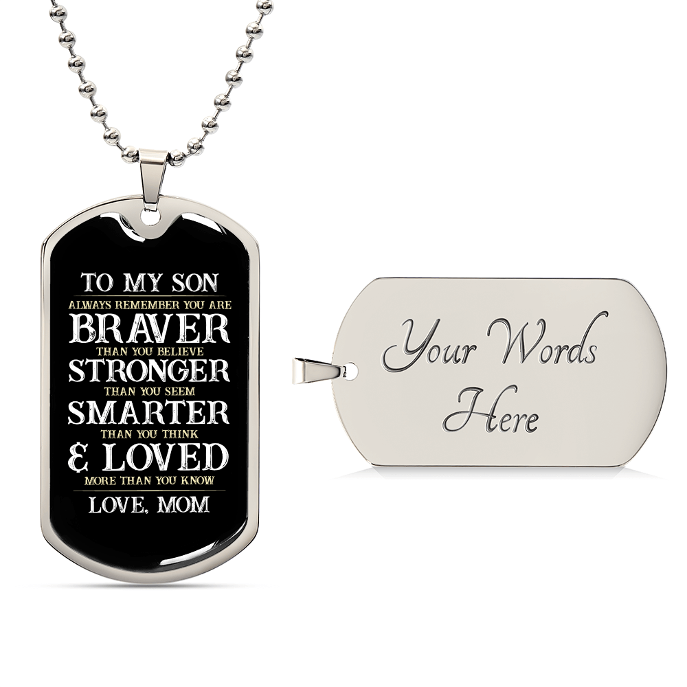 Luxury Graphic Dog Tag Necklace For Son