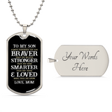 Luxury Graphic Dog Tag Necklace For Son