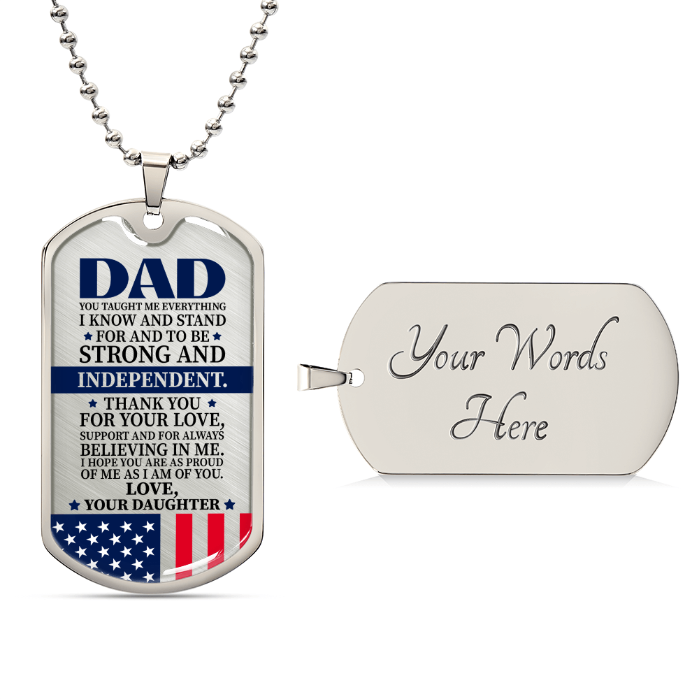 Luxury Graphic Dog Tag Necklace For Dad