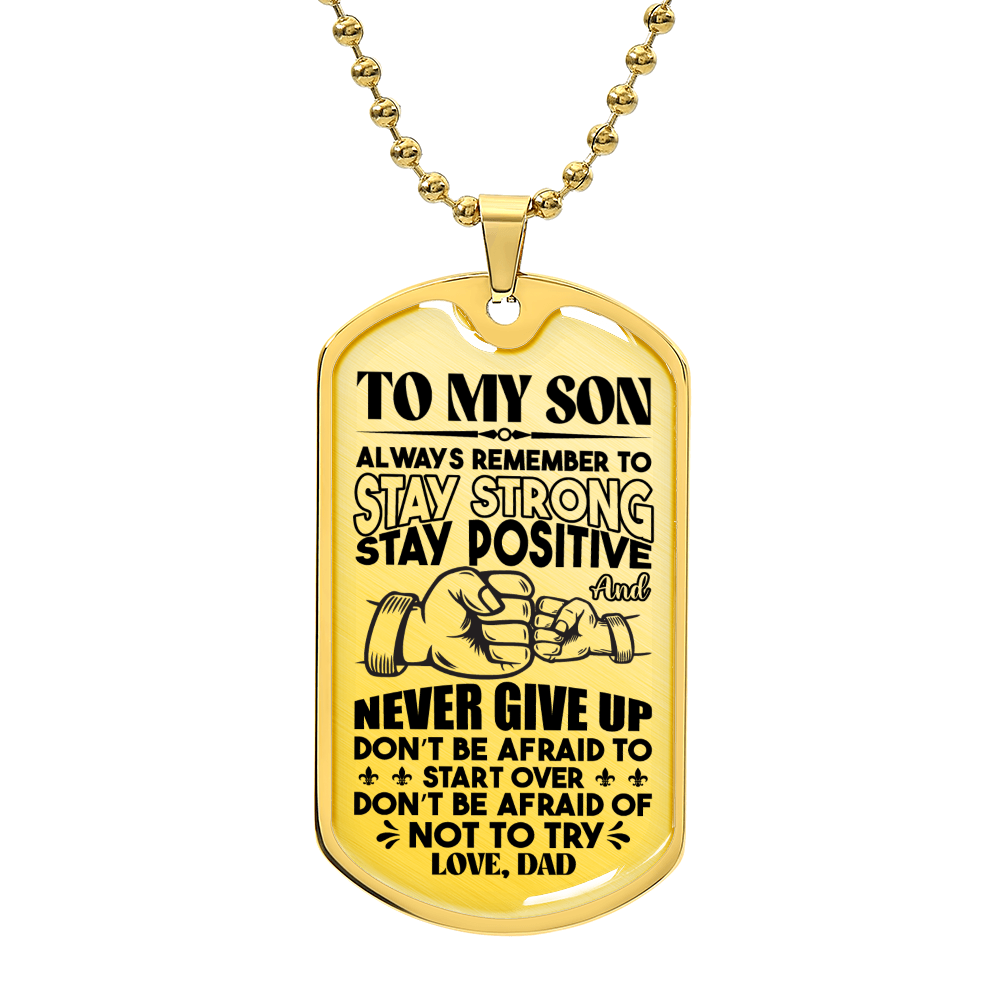 Luxury Graphic Dog Tag Necklace For Son