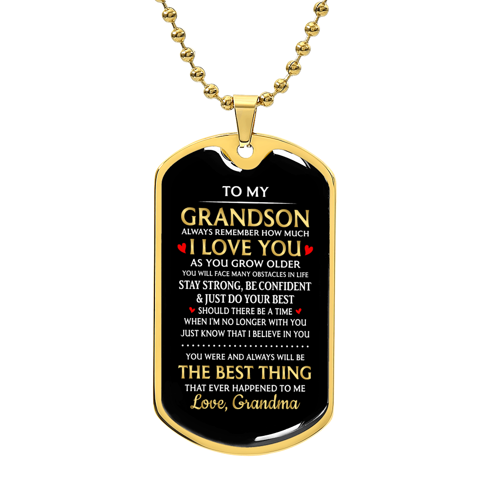 Luxury Graphic Dog Tag Necklace For Grandson