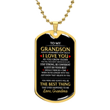 Luxury Graphic Dog Tag Necklace For Grandson