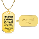 Luxury Graphic Dog Tag Necklace For Husband