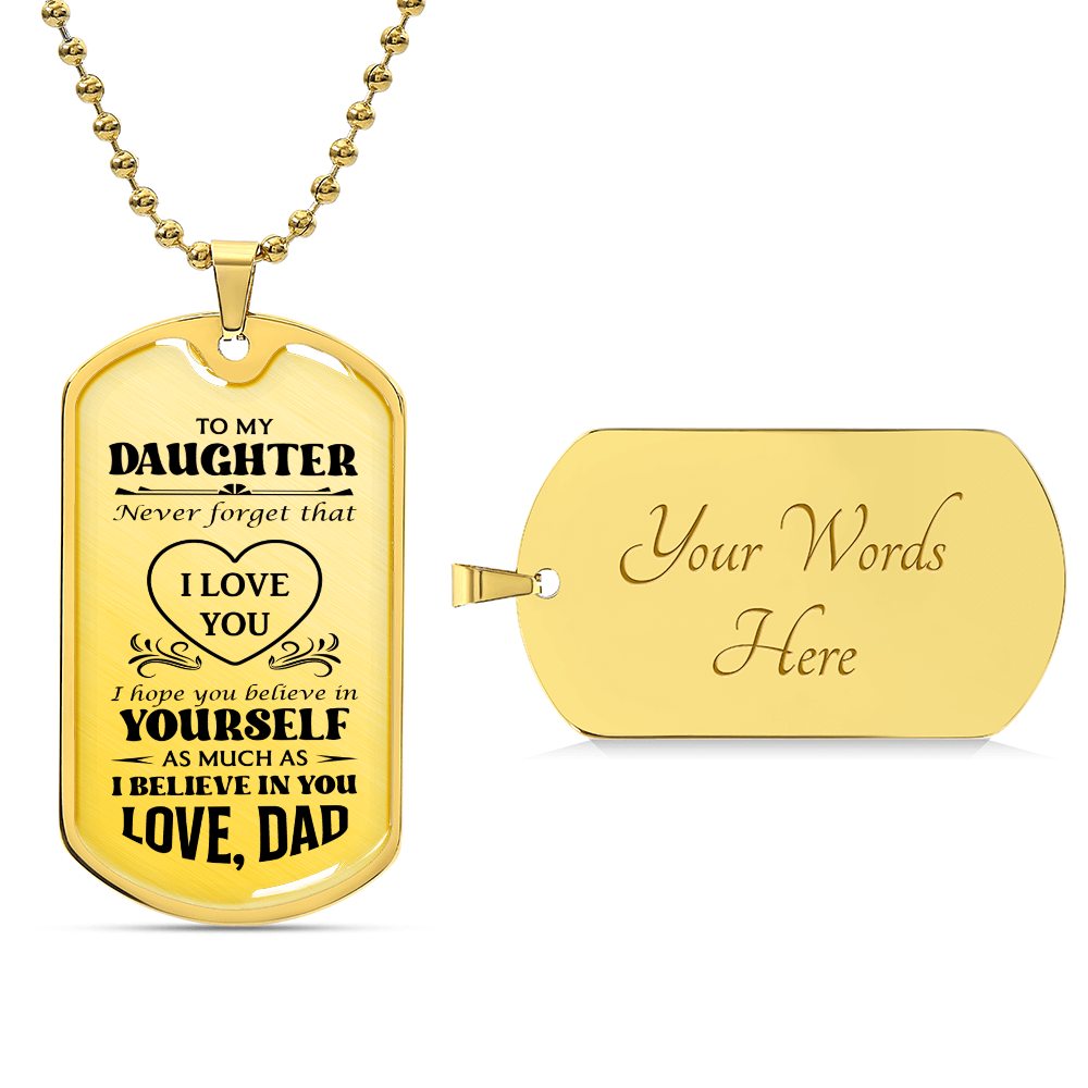 Luxury Graphic Dog Tag Necklace For Daughter
