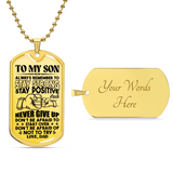 Luxury Graphic Dog Tag Necklace For Son