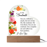 Acrylic Heart Plaque For Soulmate